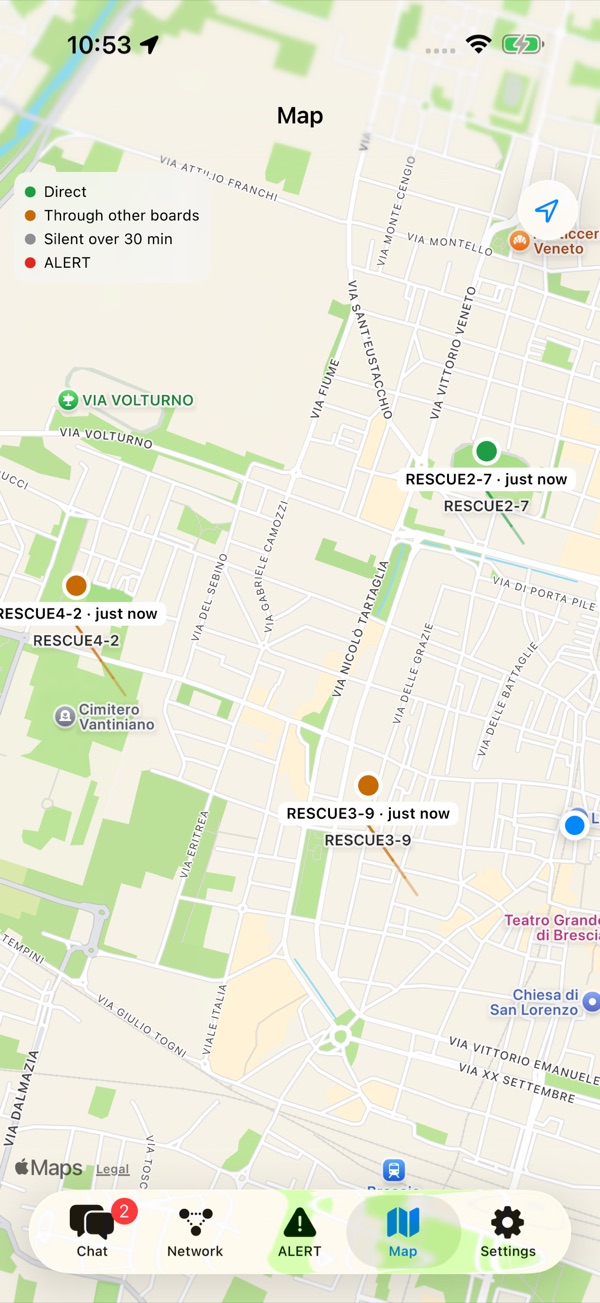 Map of the team boards